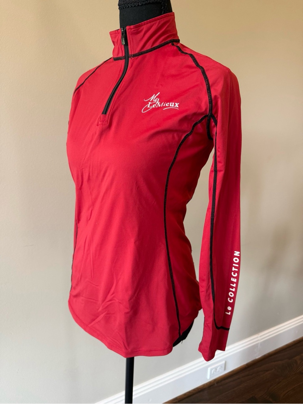 Le Colleux Red Long-Sleeve Quarter-Zip Performance Top
